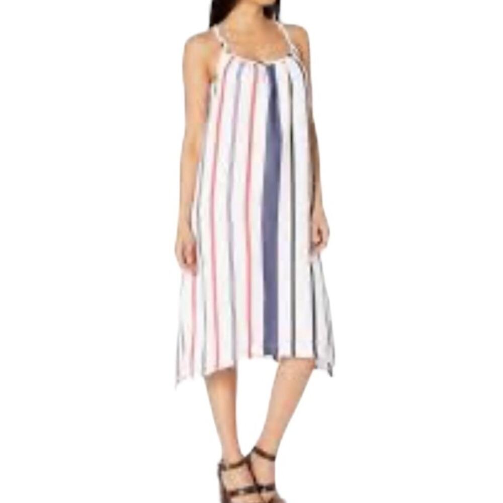 Tommy Bahama Amalia Stripe Linen Halter Midi Dress Small Coastal Resort